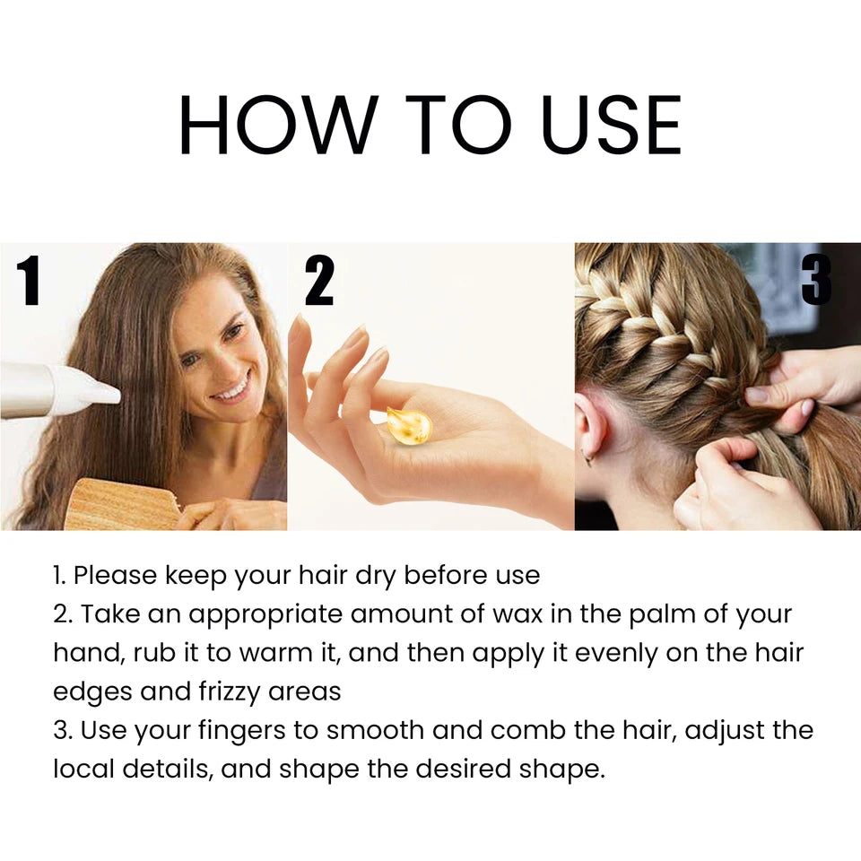 Hair Braiding Gel Styling Control Smooth Long Lasting Styling Braiding Gel Tames Frizz Edges Hair Gel Twist Styling Wax 50g