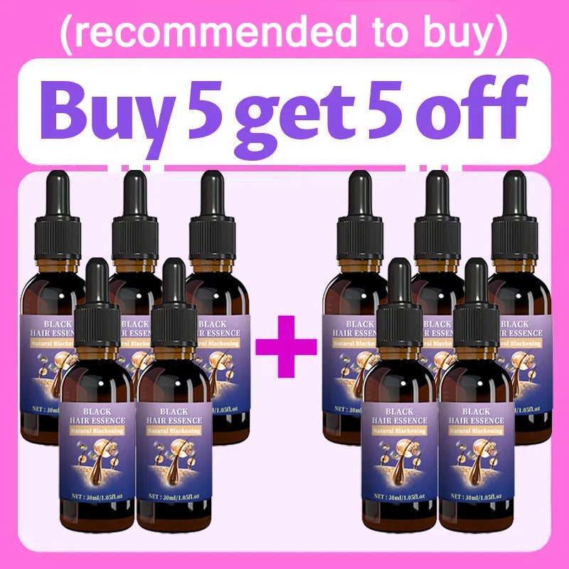 Black Hair Essence - Deep Scalp Nourishment & Hair Strengthening, Supports Healthy Hair Tone