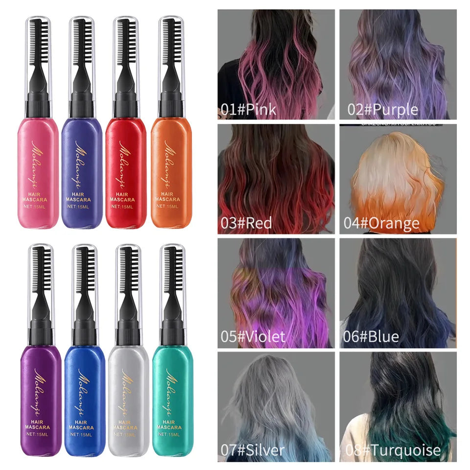 Disposable hair dye Long-lasting dye color highlight color mascara dual-use mascara easy to color without harm not irritating