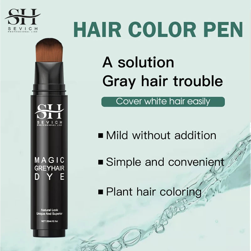 Sevich Temporary Hair Color Brush And Comb DIY Hair Color Wax Mascara Dye Cream Hair Color Pen One-time White Grey Hair Cover Up