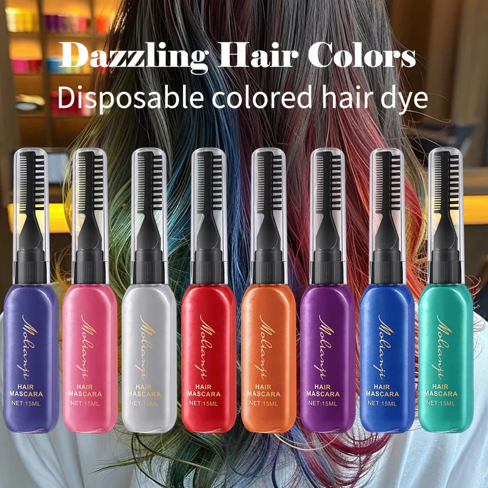 Disposable hair dye Long-lasting dye color highlight color mascara dual-use mascara easy to color without harm not irritating