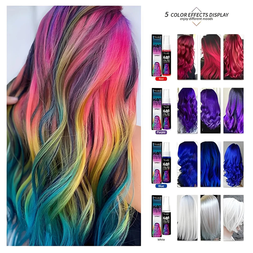 Sevich 8 Colors Hair Color Spray Temporary Hair Dye Cream Washable Disposable Color Hair Spray Unisex Salon Hair Styling Tools