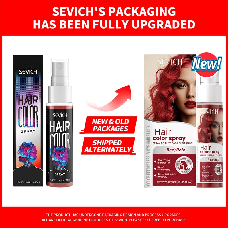 Sevich 8 Colors Hair Color Spray Temporary Hair Dye Cream Washable Disposable Color Hair Spray Unisex Salon Hair Styling Tools