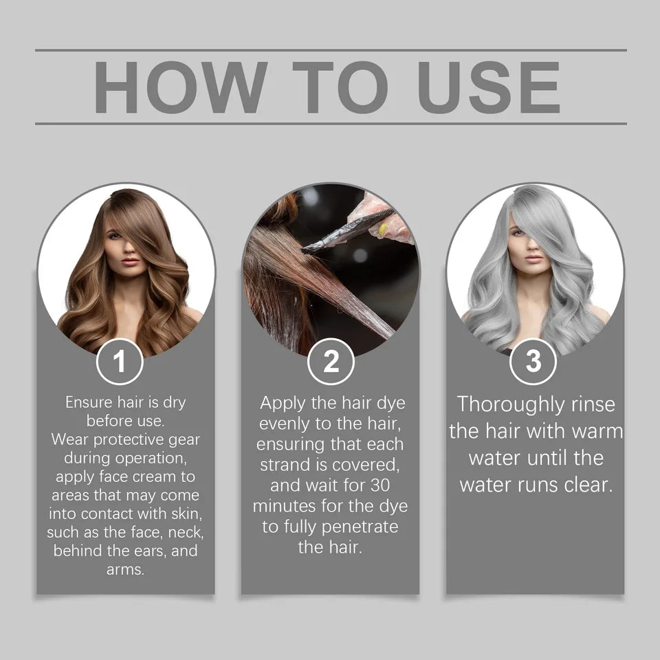 Gray Hair Dye Shampoo Natural Permanent Hair Coloring Cream Reduce Scalp Irritation Cover White Hair
