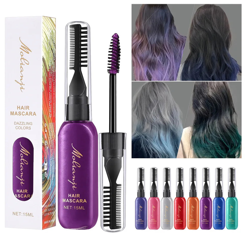 Disposable hair dye Long-lasting dye color highlight color mascara dual-use mascara easy to color without harm not irritating