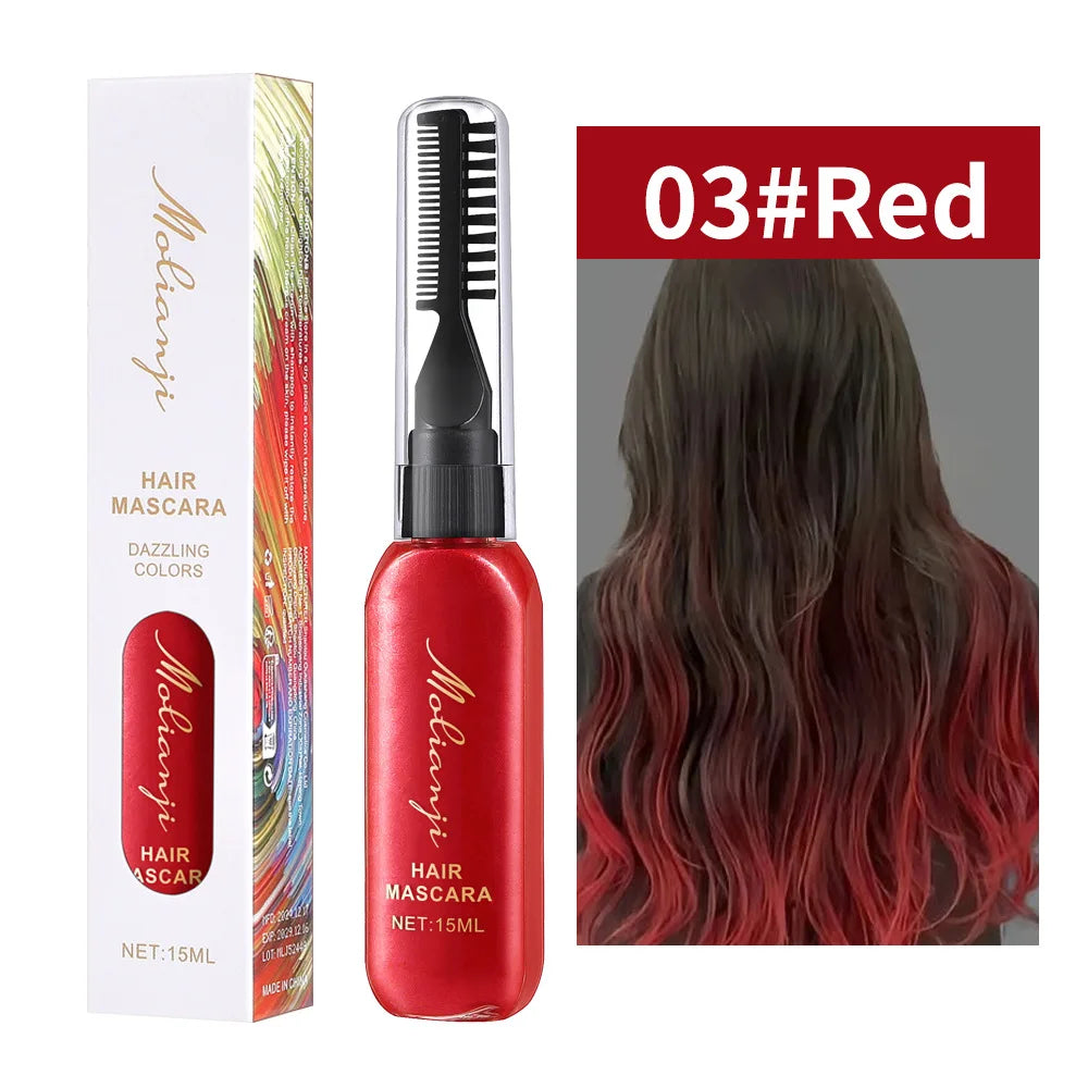 Disposable hair dye Long-lasting dye color highlight color mascara dual-use mascara easy to color without harm not irritating