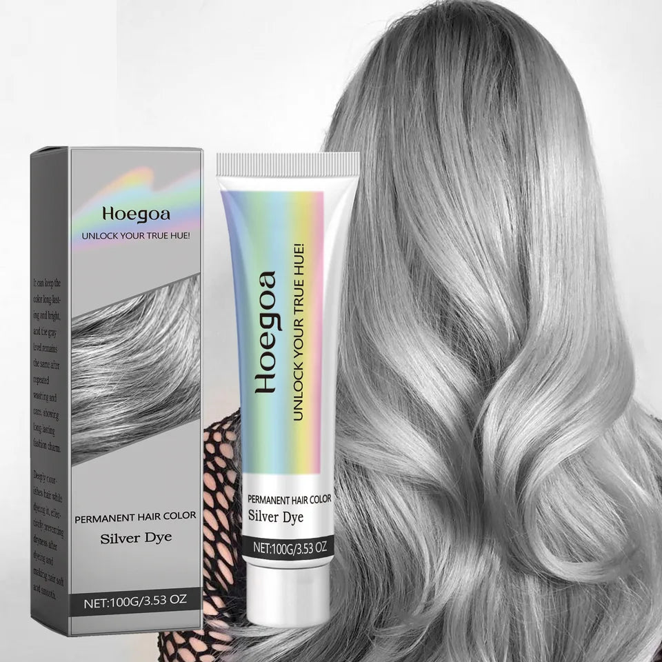 Gray Hair Dye Shampoo Natural Permanent Hair Coloring Cream Reduce Scalp Irritation Cover White Hair
