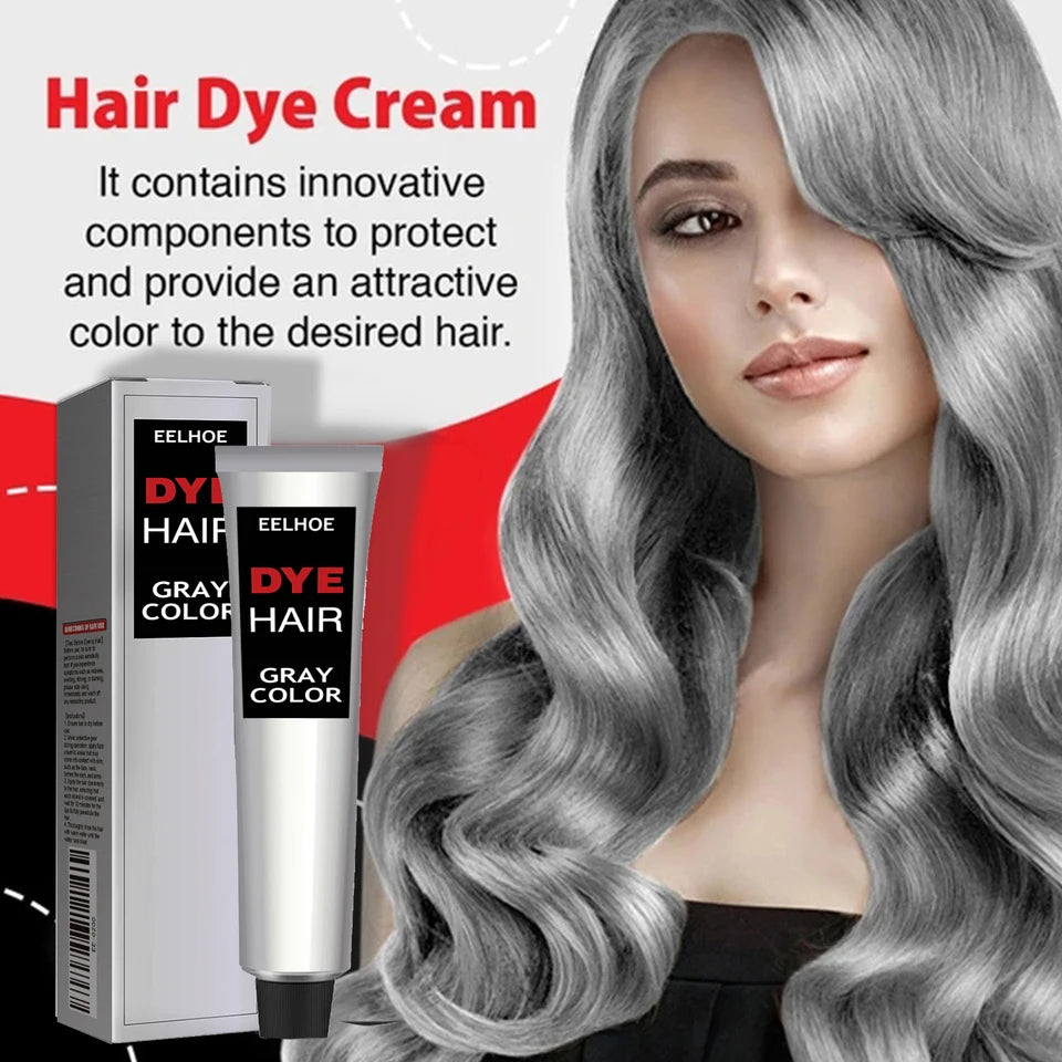 Fashion Hair Dye Cream Nourishing Enhancing Hair Luster Easy to Color Long Lasting Color Effect Grandma Grey Hairdressing Cream