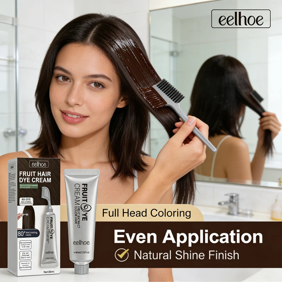 Fruit Hair Dye Cream Quick Coloring Enhance Hair Shine Nourishing Promote Hair Growth Moisturizing Black Hair Hairdressing Cream