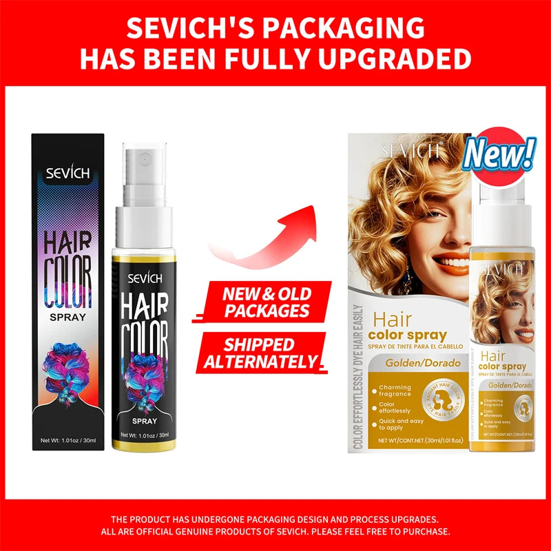 Sevich 8 Colors Hair Color Spray Temporary Hair Dye Cream Washable Disposable Color Hair Spray Unisex Salon Hair Styling Tools