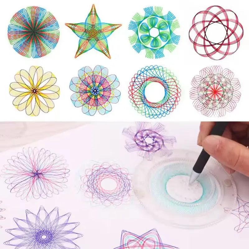 22pcs Spirograph Drawing Toys Set Geometric Ruler Mathematical Roulette Drawing Tools Learning Painting Puzzle Toys Art Tool