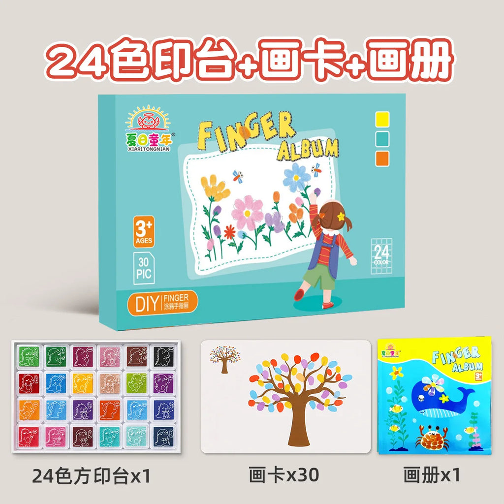 Creativity Finger Painting Set Drawing Coloring Books for Kids Montessori Learning Education Doodle Book Handmade Drawing Toys