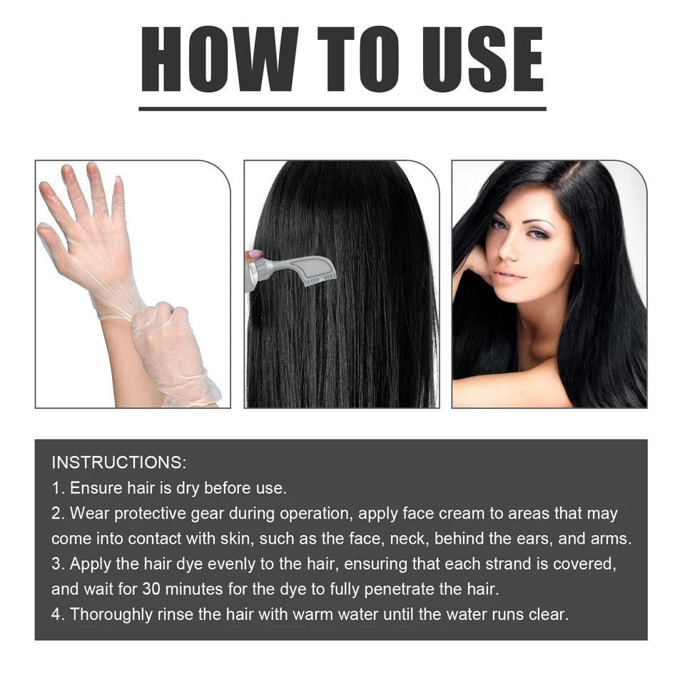 Fruit Hair Dye Cream Quick Coloring Enhance Hair Shine Nourishing Promote Hair Growth Moisturizing Black Hair Hairdressing Cream