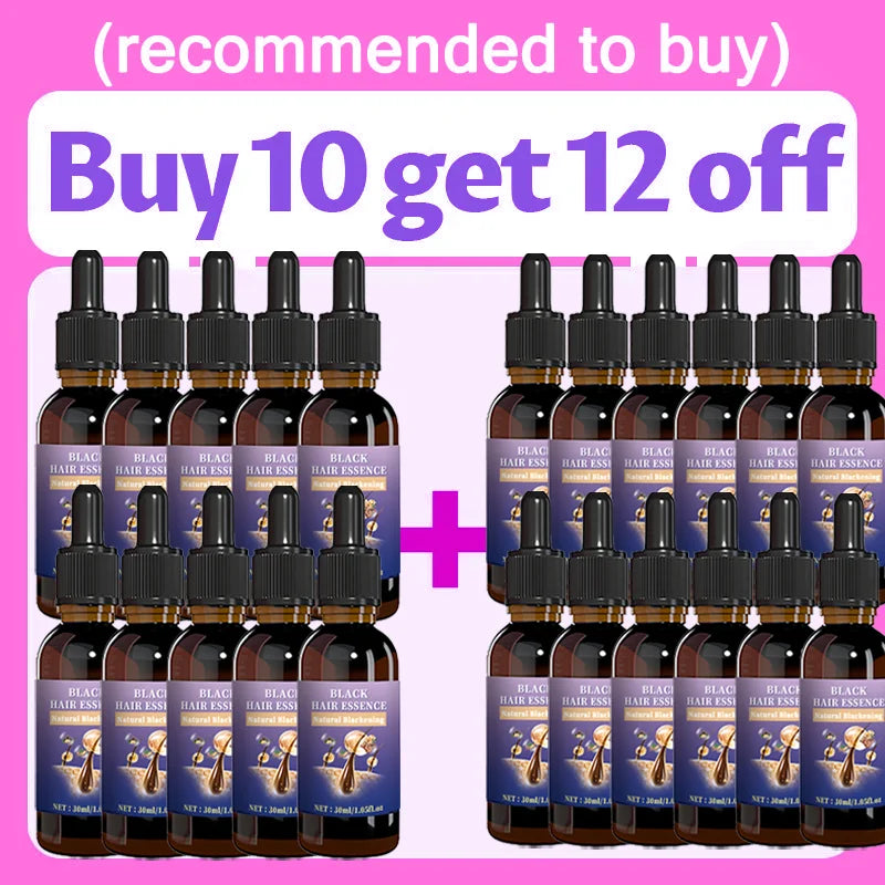 Black Hair Essence - Deep Scalp Nourishment & Hair Strengthening, Supports Healthy Hair Tone