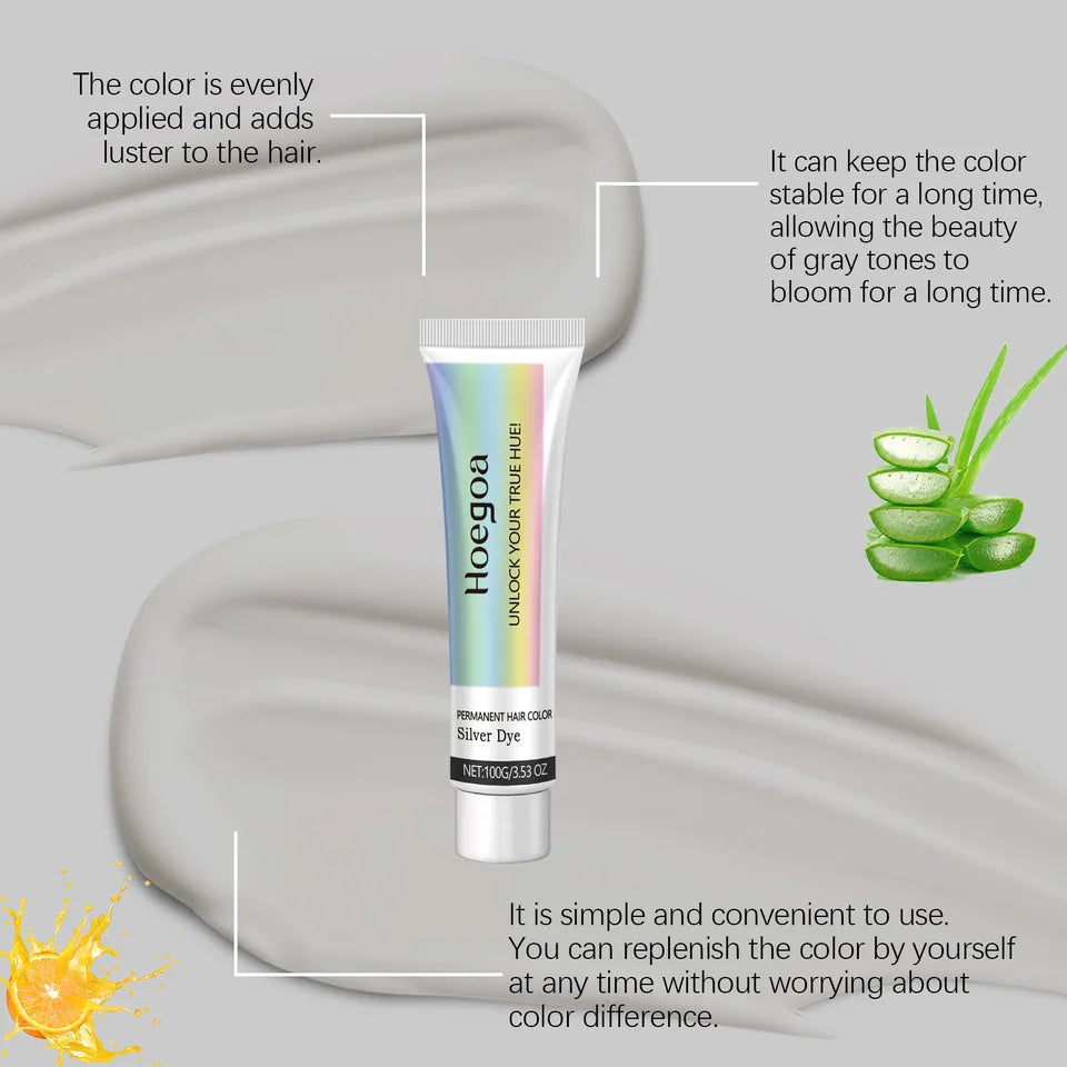 Gray Hair Dye Shampoo Natural Permanent Hair Coloring Cream Reduce Scalp Irritation Cover White Hair