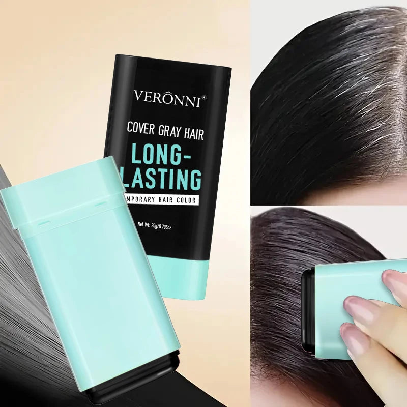 2in1 Portable disposable hair dye stick gentle, long-lasting, quick temporary hair dye cover white for all hair types Washable