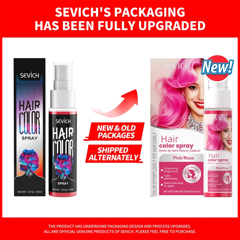 Sevich 8 Colors Hair Color Spray Temporary Hair Dye Cream Washable Disposable Color Hair Spray Unisex Salon Hair Styling Tools