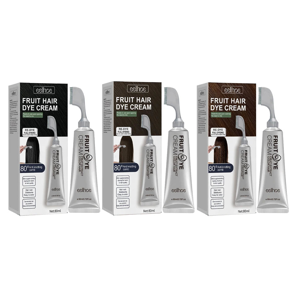 Fruit Hair Dye Cream Quick Coloring Enhance Hair Shine Nourishing Promote Hair Growth Moisturizing Black Hair Hairdressing Cream