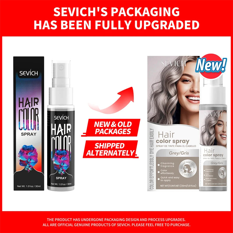 Sevich 8 Colors Hair Color Spray Temporary Hair Dye Cream Washable Disposable Color Hair Spray Unisex Salon Hair Styling Tools