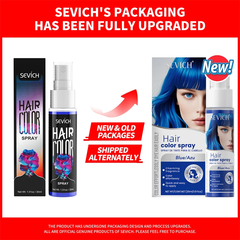 Sevich 8 Colors Hair Color Spray Temporary Hair Dye Cream Washable Disposable Color Hair Spray Unisex Salon Hair Styling Tools