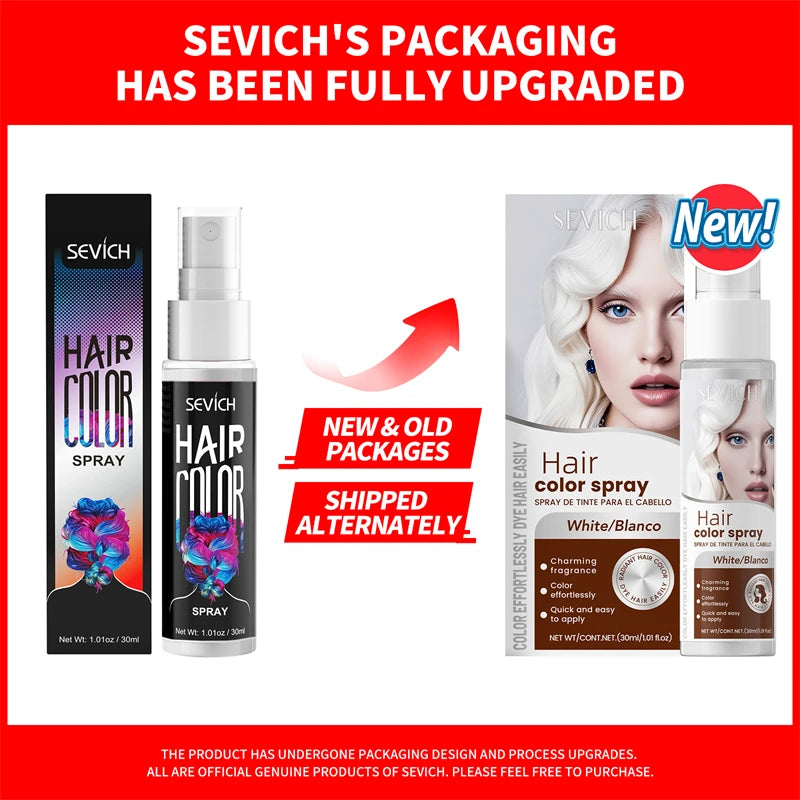 Sevich 8 Colors Hair Color Spray Temporary Hair Dye Cream Washable Disposable Color Hair Spray Unisex Salon Hair Styling Tools