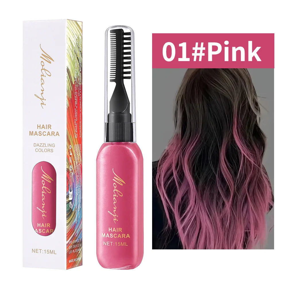 Disposable hair dye Long-lasting dye color highlight color mascara dual-use mascara easy to color without harm not irritating