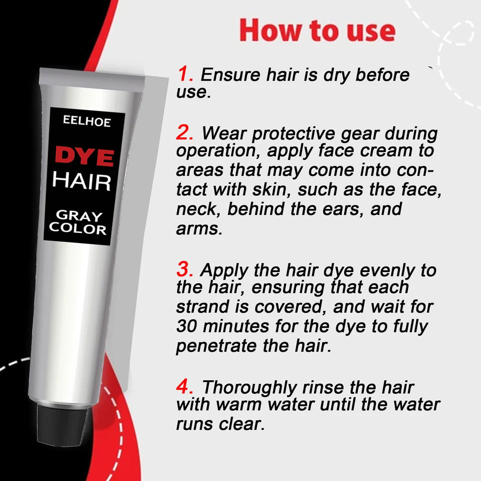 Fashion Hair Dye Cream Nourishing Enhancing Hair Luster Easy to Color Long Lasting Color Effect Grandma Grey Hairdressing Cream