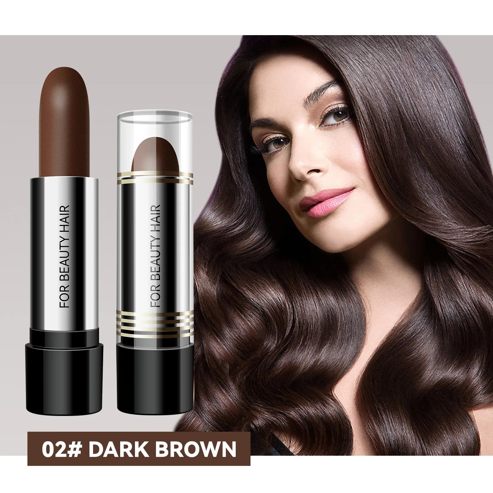 Natural Black Hair Coloring Stick Instant White Coverage Disposable Lipstick Style Dye Pen Easy Wash Out Chalk