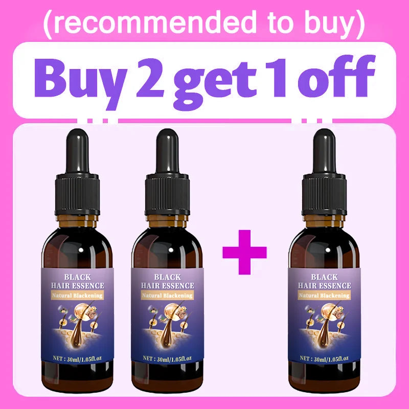 Black Hair Essence - Deep Scalp Nourishment & Hair Strengthening, Supports Healthy Hair Tone