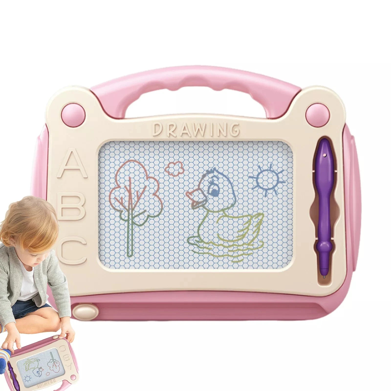 Kids Small Size Magnetic Drawing Board,Learning Educational Toy Etch Sketch Gift for 36+ Month Kids Girls Boys