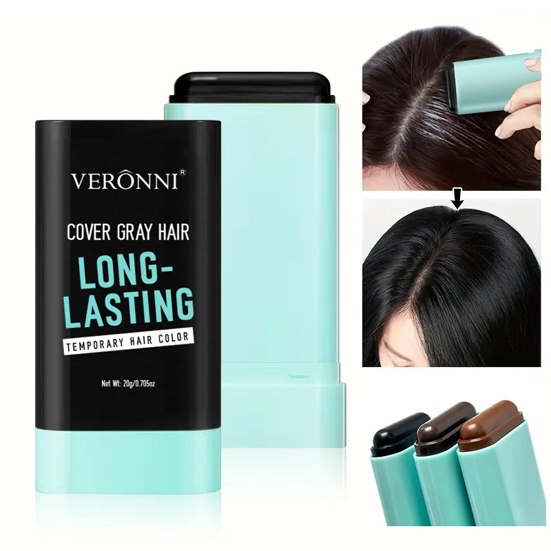2in1 Portable disposable hair dye stick gentle, long-lasting, quick temporary hair dye cover white for all hair types Washable