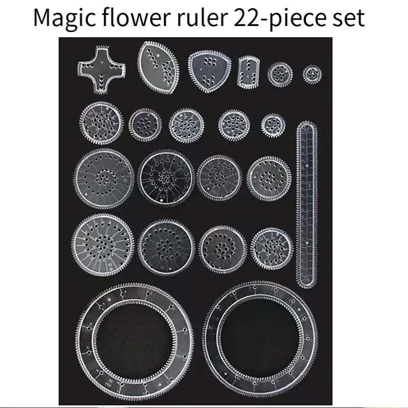 22pcs Spirograph Drawing Toys Set Geometric Ruler Mathematical Roulette Drawing Tools Learning Painting Puzzle Toys Art Tool