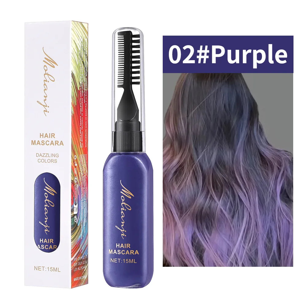 Disposable hair dye Long-lasting dye color highlight color mascara dual-use mascara easy to color without harm not irritating