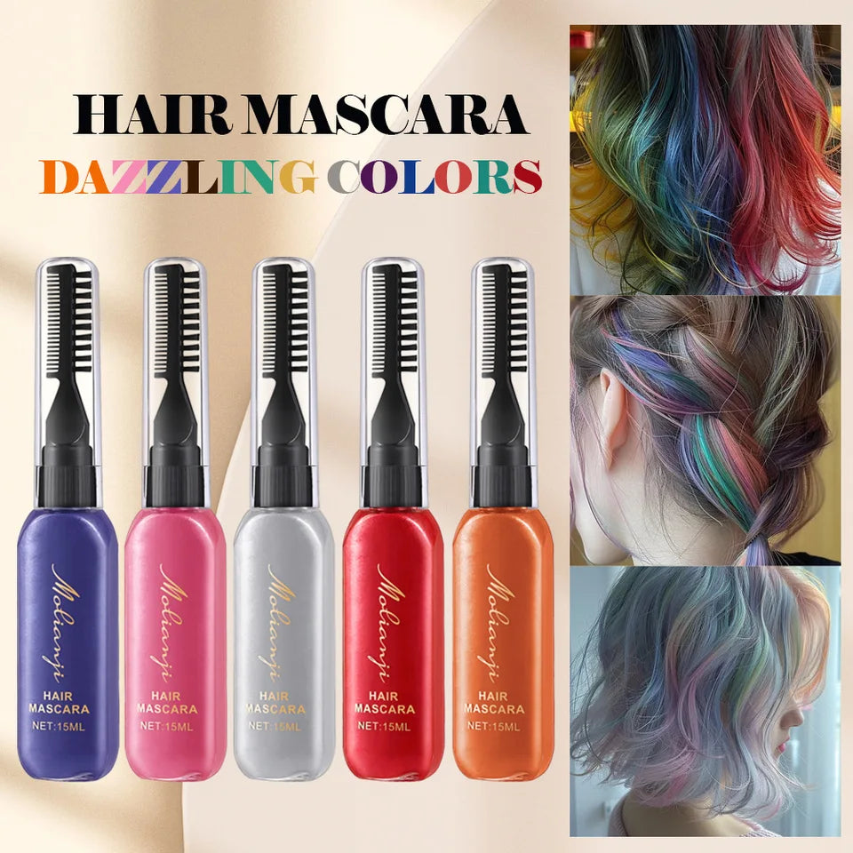 Disposable hair dye Long-lasting dye color highlight color mascara dual-use mascara easy to color without harm not irritating