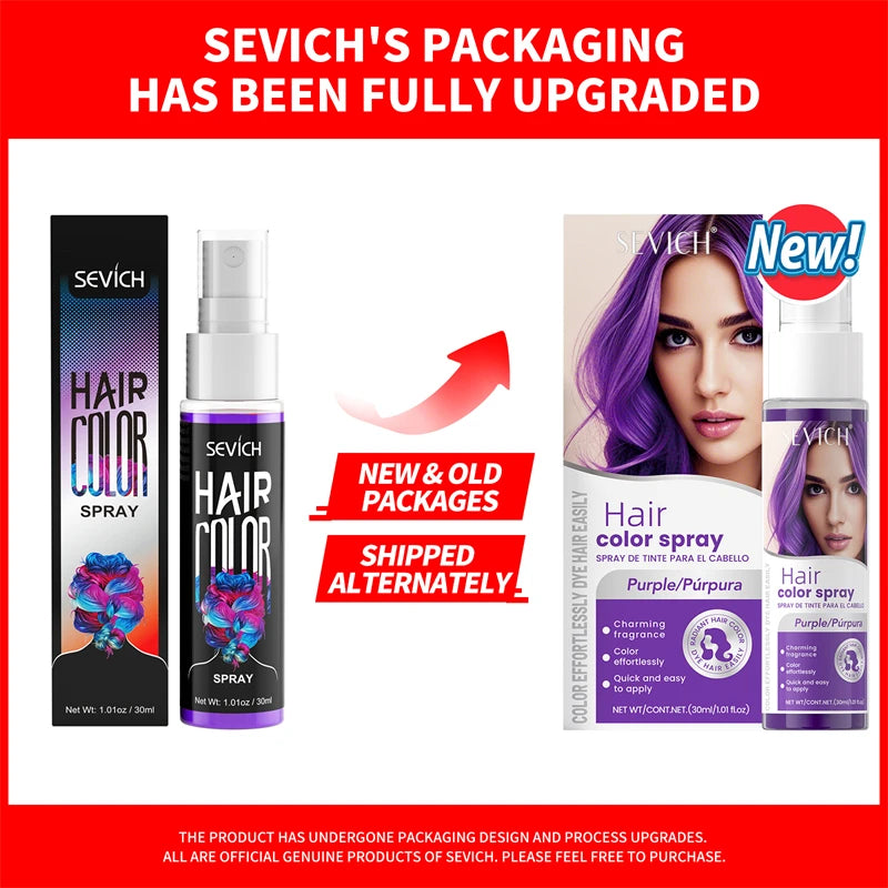 Sevich 8 Colors Hair Color Spray Temporary Hair Dye Cream Washable Disposable Color Hair Spray Unisex Salon Hair Styling Tools