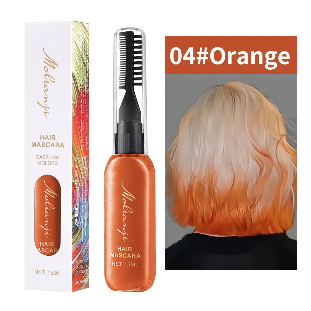 Disposable hair dye Long-lasting dye color highlight color mascara dual-use mascara easy to color without harm not irritating