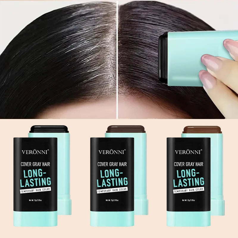 2in1 Portable disposable hair dye stick gentle, long-lasting, quick temporary hair dye cover white for all hair types Washable