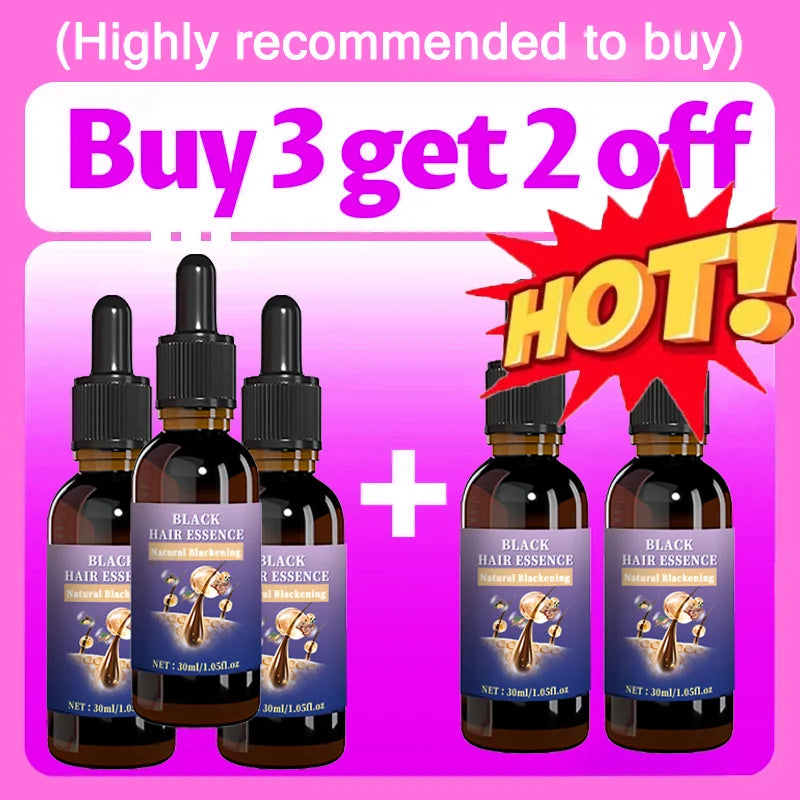 Black Hair Essence - Deep Scalp Nourishment & Hair Strengthening, Supports Healthy Hair Tone